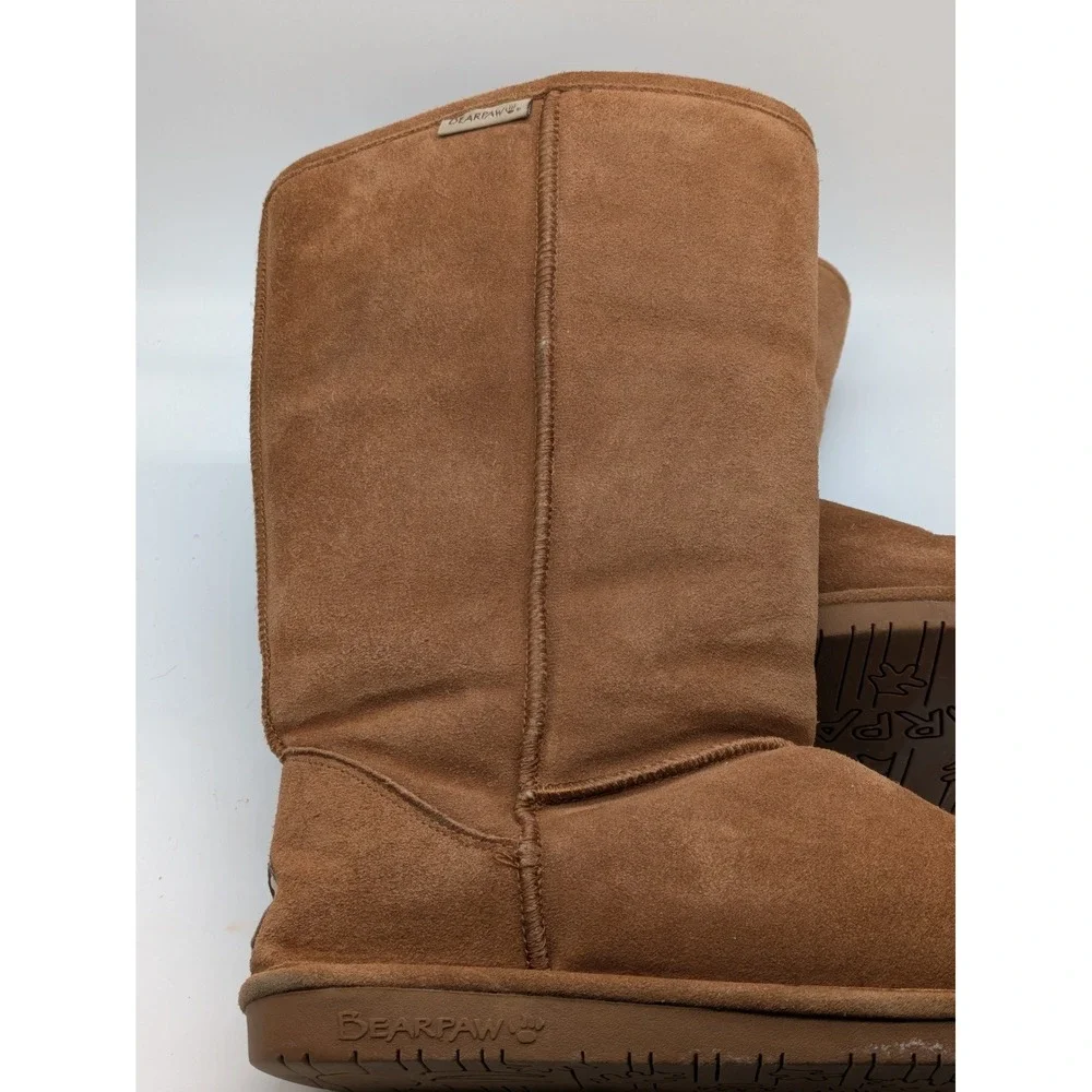 BEARPAW Women's Boots Size 11 Brown Suede Shearling Lined Tall Winter Boots